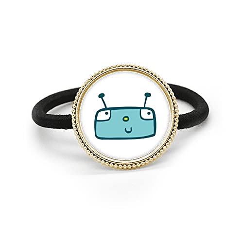Pelo de metal robot plateado tocado de goma azul universo accesorio capilar moderno