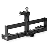 Titan Attachments 3 Point Hitch Receiver with Suitcase Rack, Cat 1/Cat 2 Attachment for Hauling Trailers, 3,500 lb Hitch Tongue Capacity & 840 lb Suitcase Weight Capacity