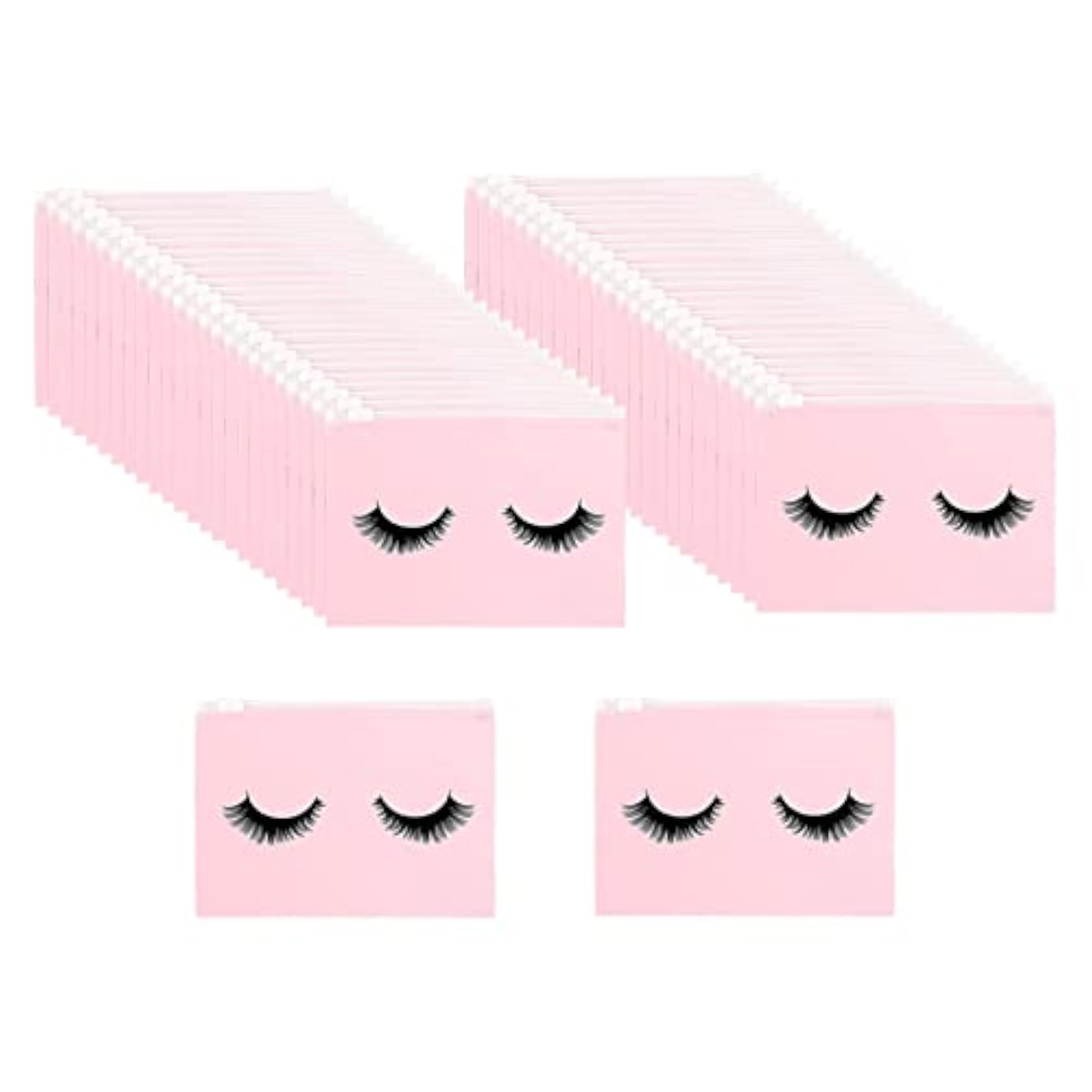 Adorable 50 Count Lash Makeup Bags with Zipper