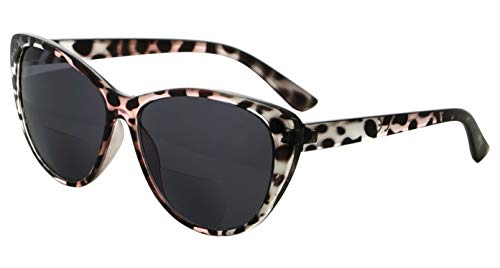 Image of Eyekepper Cat-Eye Style Womens Bifocal Sunglasses - Pink /Tortoise +3.50