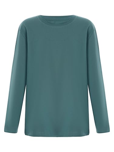 JEATHA Unisex Kids Long Sleeve Soft Undershirts Underwear Boys Girls Round Neck Cotton Basic Tees Tops