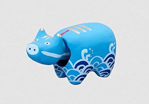 野沢民芸 会津張り子 赤べこ青海波1号