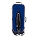 Crossrock Fiberglass Double Violin Case for Two Full-size Violins with TSA Lock-Navy Blue (CRF2020DVNVBL)