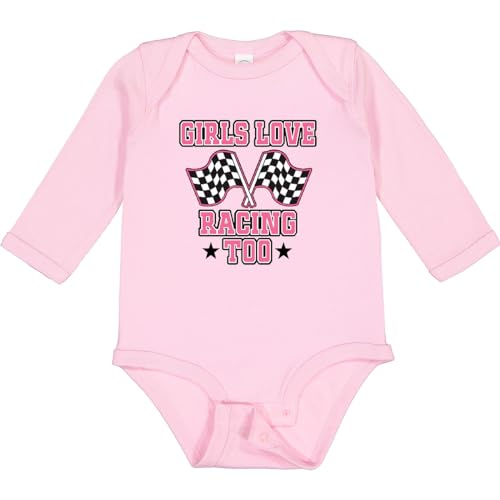 Image of inktastic Girls Love Racing Rally Flags Long Sleeve Creeper