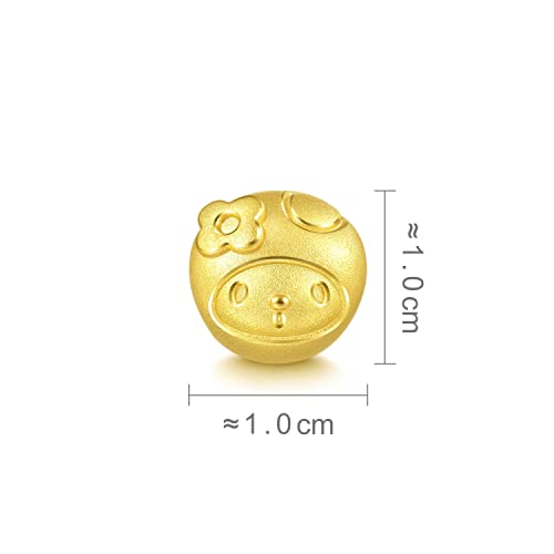 Chow Sang Sang Sanrio 999 24K Solid Gold Round My Melody Bead Mini Charm Bracelet For Women And Girls 92837C #TOP5