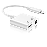 【GUTE TONQUALITÄT】 Mit diesem Lightning Dongle Converter-Adapter bleibt die Klangqualität von Kopfhörer unberührt und die reinste Klangqualität bleibt erhalten, sodass Sie Musik glücklich genießen können