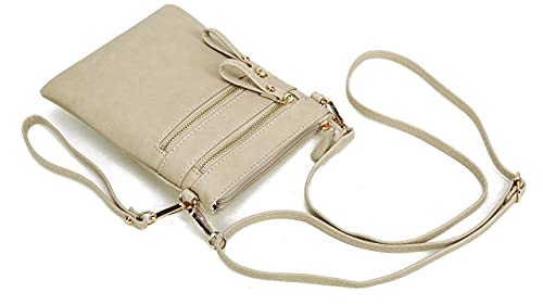 Solene Women'S Faux Leather Organizer Multi Zipper Pockets Handbag With Detachable Wristlet Crossbody Bag-Wu002 thumb #2