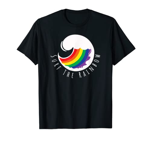 Gay Pride Surf the Rainbow Wave - Camiseta de surf Camiseta