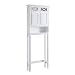 Elegant Home Fashions Dawson Collection Shelved Bathroom Space-Saver with Storage Cubby, White