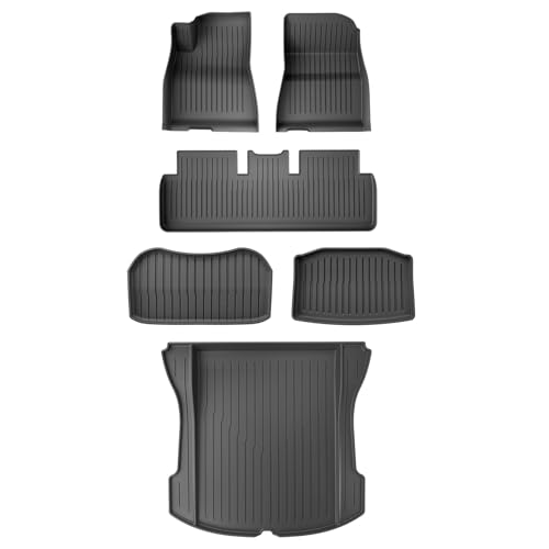 Custom Fit Floor Mats Full Set for 2020 2021 2022 2023 3 TPE All Weather Car Floor Mats Cargo Liner Mat Rear Trunk Storage Liner Automotive Interior Accseeories - Black, 6Pc