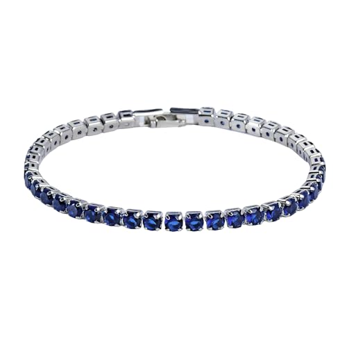 Image of BLACK PEARL Elegant Style Tennis Bracelet with Multicolour Zirconion Stones, Gold and Silver-Toned Bracelet For Women & Girls