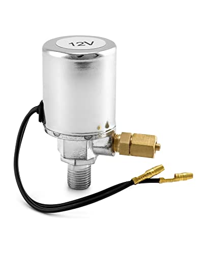 Qwork Air Horn Solenoid Valve, 1/4" Npt 12V Electric Air Valve (Solenoid) For 1/4" Od Hose, Chrome Plated, 2 Pack #TOP1