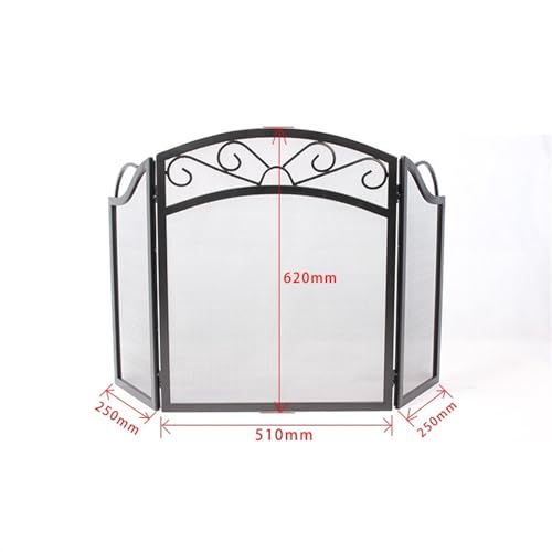 Protector de chimenea tres pantallas plegables y pantalla protectora de hierro 3