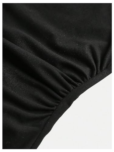 OYOANGLE Girl's Ruched Round Neck Sleeveless Tank Dress Solid Slim Fitted Pencil Short Dresses4