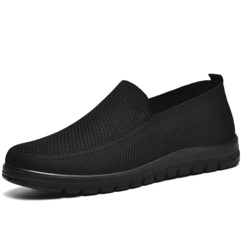 Aocase Pie Diabetico Zapatillas Hombre Zapatos para Caminar sin Cordones Zapatos Calzado Ortopédico Transpirable para Edema Fascitis Edema Calzado para Personas Mayores,Negro,44/270mm