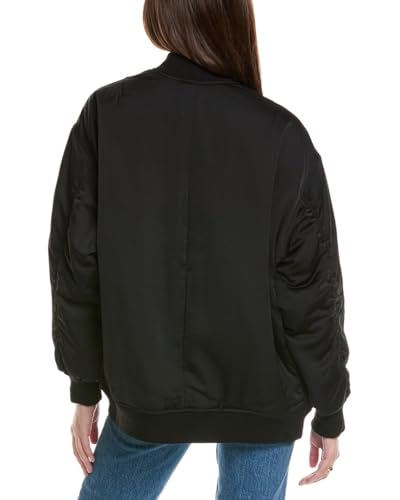 Women's Satin Back Crepe Boyfriend Bomber Jacket2