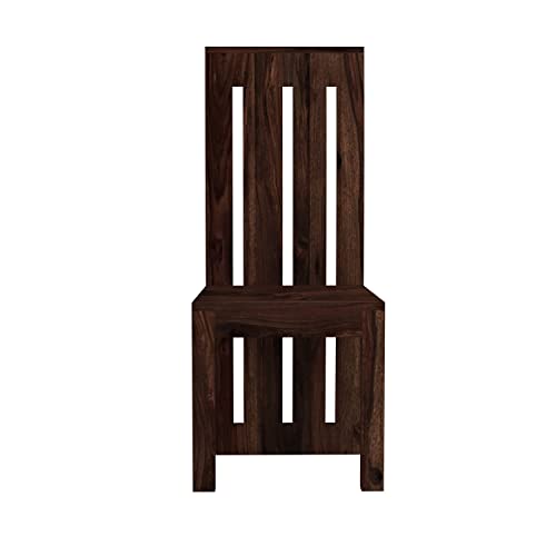 Image of Poster Wooden Dining Chairs Set of 2 for Kitchen & Dining Room, Two Seats, Solid Sheesham Wood, Walnut Finish
