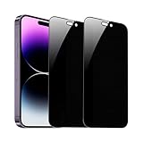 3pcs Full Cover Privacy Screen Protector, Tempered Glass with Anti-Peek Technology, Compatible with iPhone 15 Pro Max