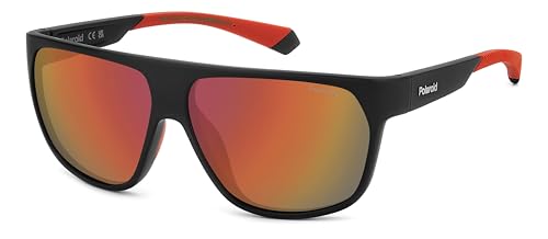 POLAROID SPORT Brille PLD 7053/S Größe 60-12 mm Matte Schwarz Rot/Eye size: 60 - Bridge size: 12