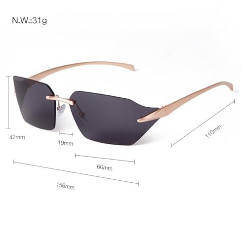 Lunettes de soleil sans monture rétro chic et luxe pour un style affirmé