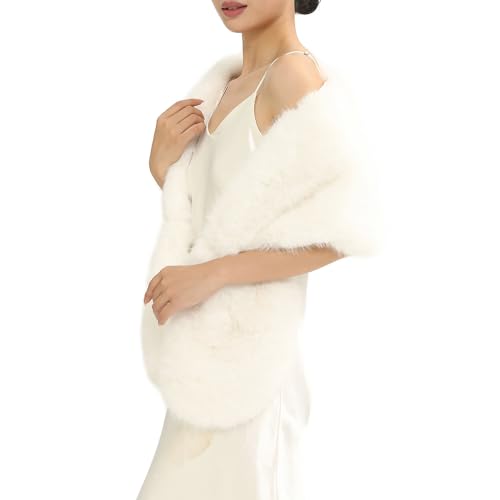 Fur Collar Scarf for Women Faux Fur Scarves Neck Shrug for Fall Winter Coat Dress4