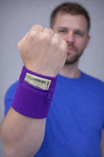 Image of Suddora Zipper Wrist Pouch - Sweatband /Wristband Wallet for Keys, ID, Cards, Cash