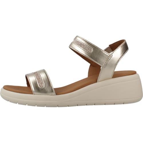 Geox Meliconia sandale compensée or clair le chic italien - 3