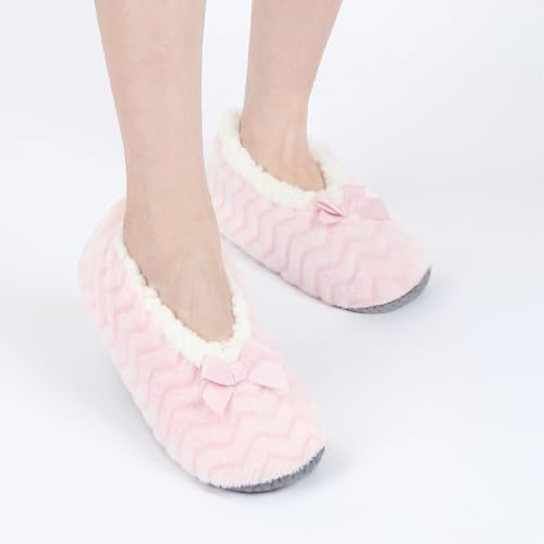 Image of Keyela Women Cozy Warm Slipper Socks, Non Slip Gripper Indoor House Socks | Soft warm cozy fabric, gripper anti-slip bottom for bedroom, lounge and all indoor daily use