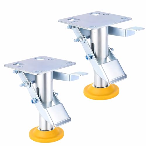 Image of Floor Lock, Adjustable Height Trolley Brake Floor Lock, Manganese Steel 100kg Bearing Trolley Cart Lock with TPU Pad for 4 in Casters(X-75-32-3) (2)
