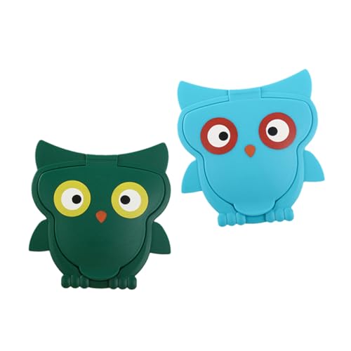 Kisangel 2 piezas Reutilizable para Toallitas Húmedas Diseño de Búho Infantil Tapa Protectora Práctica para Hogar Oficina y Coche de Unidades Azul y Verde