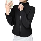 [Sillictor] ブルゾン レディース ジップアップ ライト ジャケット フリース ジャージ パーカー H566blk-XL