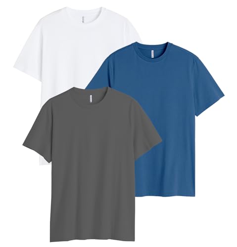 Image of Sleepynuts Half Sleeve Round Neck 100% Cotton Tshirt for Mens Pack of 3 Regular Fit Solid T-Shirts Combo