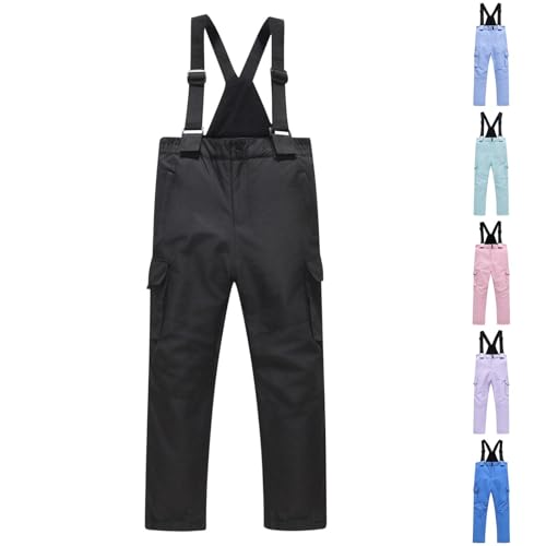 YRAETENM Kid's Snow Bib Pants Winter Waterproof Windproof Ski Pants Boys Girls Outdoor Insulated Warm Snowboard Overalls4