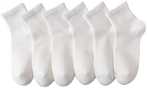 Womens Mini Crew Ankle Socks Pure Cotton Athletic Casual Socks for Women