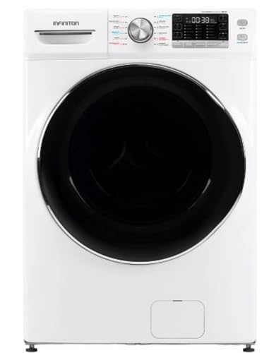 INFINITON Lavadora WM-H180DBM, 18 kg, 1000 RPM, D, Blanco, 12 Programas, Carga Frontal, Lavado en Frio, Pantalla LCD, Inverter, Blanco