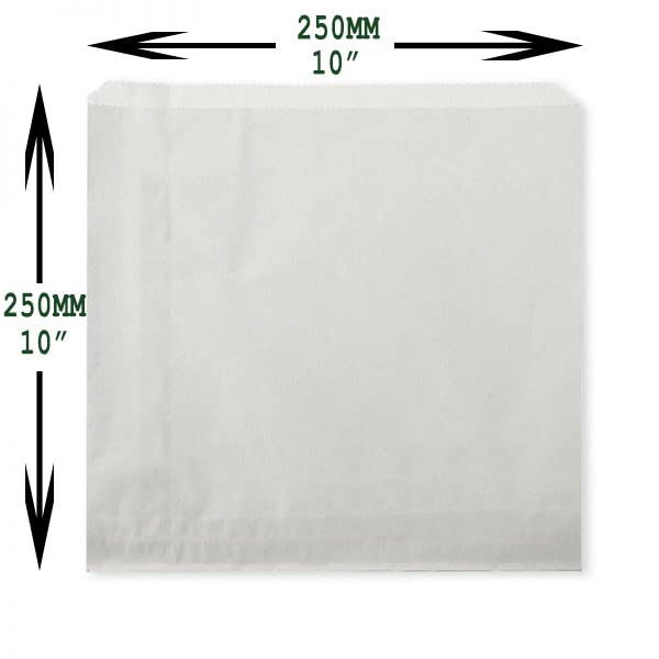 Greaseproof Paper Bags For Food 10 X 10". 100 X White Food Bags Perfect - View #7