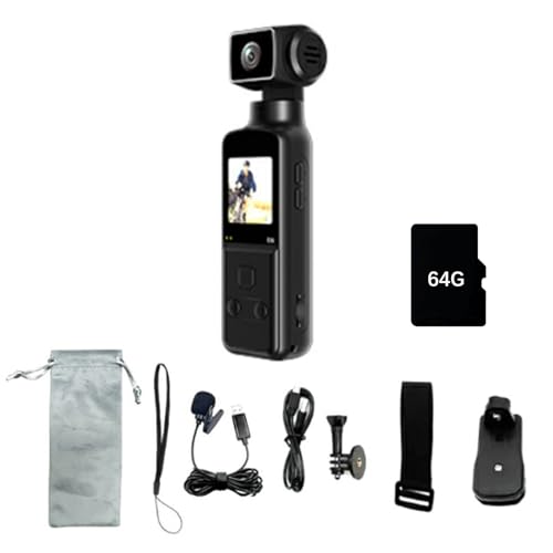 Caméra de sport portable 5K avec objectif rotatif à 270° et connexion WiFi intégrée