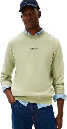 Tommy Hilfiger Herren Tommy Logo Tipped Crewneck Mw0mw33639 Pullover-Sweatshirt (1er Pack)