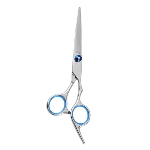 FRCOLOR Tijeras Peluquería Profesionales Planas con Tornillo Azul Herramienta de Corte para y Salones Diseño Antideslizante para Recorte y Afinado del Cabello