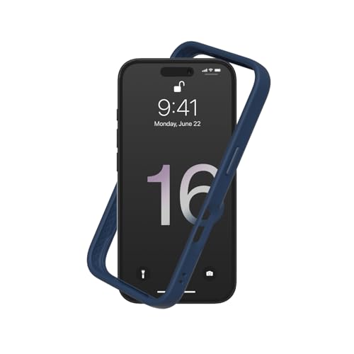 Coque Bumper iPhone 16 RhinoShield CrashGuard Bleu Marine - Protection Ultra Fine sans BPA