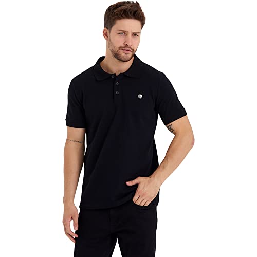 Polo noir logo chromé blanc M la solution pour un style impeccable