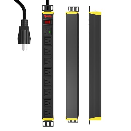 Protector eléctrico Rack Mount PDU, 8 tomas, 15A, 120V, con interruptor luminoso, 19 pulgadas, para servidor y equipo AV miniatura 5