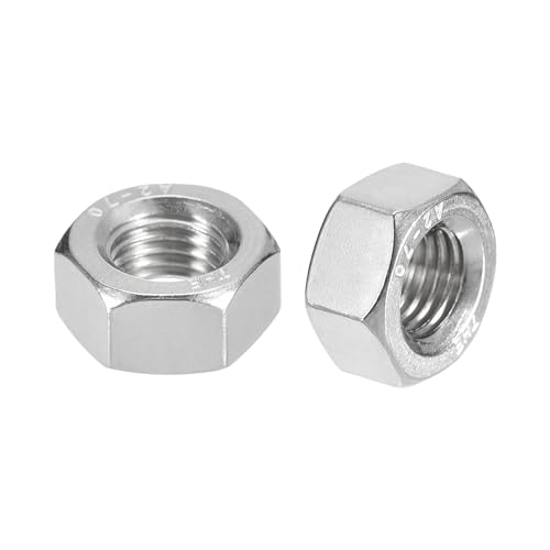 METALLIXITY Hex Nuts (M12x1.25mm) 10Pcs, 304 Stainless Steel Metric Fine Thread Hexagon Nut Hardware - for DIY Home Repair Machinery, Silver