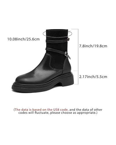 Women's Punk Round Toe Ankle Boots - Strap Decor Casual Comfortable Booties with Arch Support, Non-Slip Sole2
