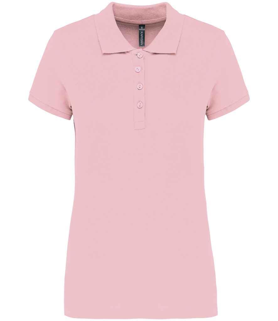 COOZO Ladies Short Sleeve Pique Polo Shirt - Pale Pink - M
