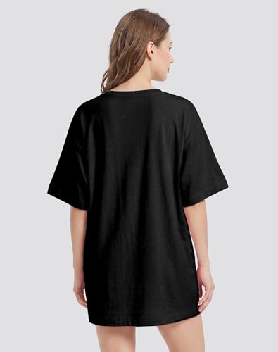 Image of VIUTIL Womens Oversized T Shirt Dress Short Sleeve Crewneck Cotton Mini Dress with Pockets 2026 Casual Summer Clothes