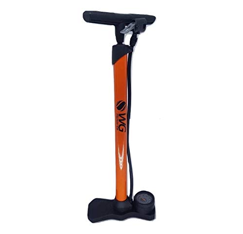 Bomba Ar Pneu Bike De Pé Com Manômetro Aço Wg