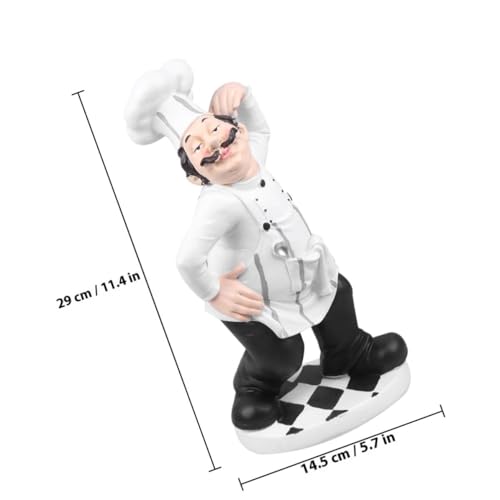 Figurine chef cuisinier résine stable pour égayer un comptoir vide