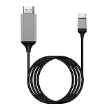 Satohom USB C a HDMI Cable 4K USB Tipo C a HDMI Adaptador Soporta 4K 30Hz Través del Puerto USB C HDMI Cable 2M USB C HDMI Convertidor para MacBook Notebook Laptop Huawei Xiaomi OPPO Samsung (Negro)