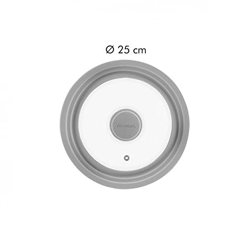 Tescoma Unicover Coperchio Universale In Vetro E Silicone - Grigio, Per Pentole E Forno, 20x22x24 Cm - Foto 5